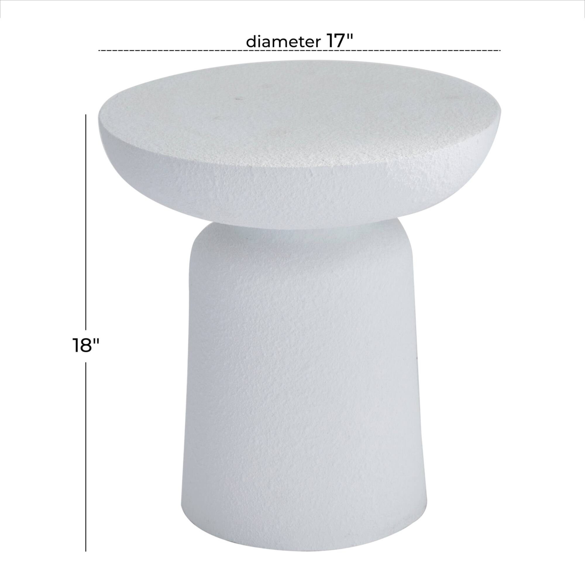 White Contemporary Garden Stool, 17" x 17" x 18"